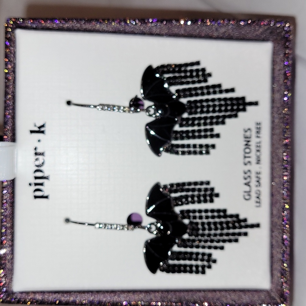 🎃HALLOWEEN IS COMING!🎃 Piper K Black Bat Earrings